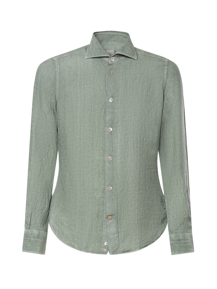 Eleventy Shirts Green Linen