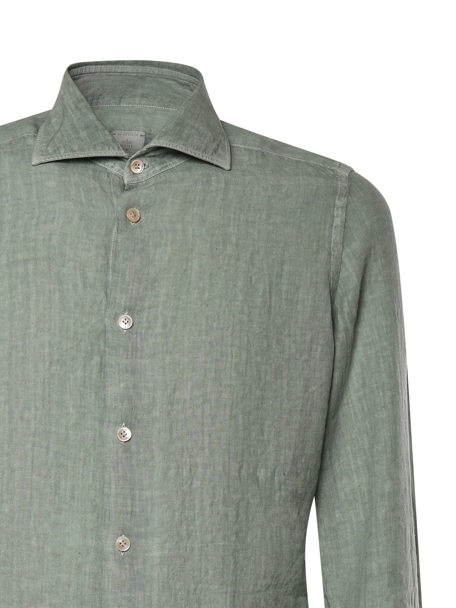 Eleventy Shirts Green Linen