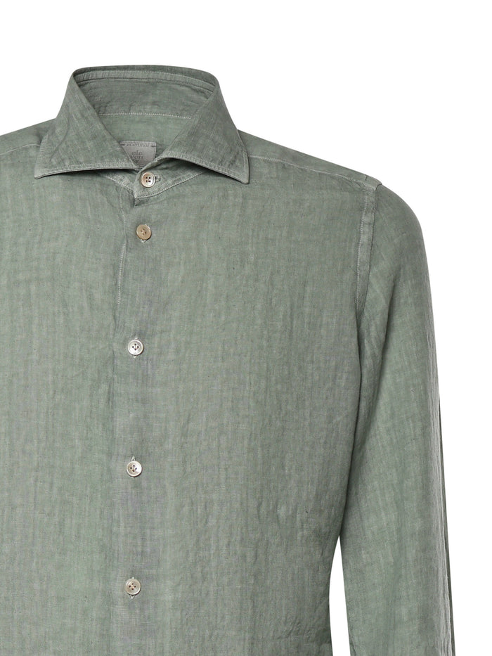 Eleventy Shirts Green Linen
