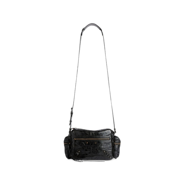 Bum Bag Crinkled Black Leather Lambskin