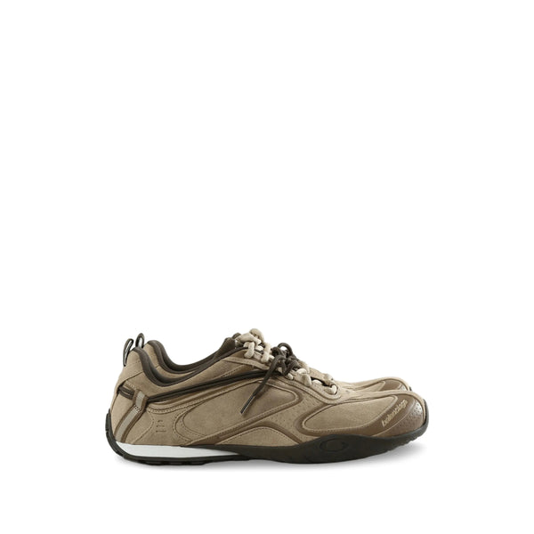 Panelled Leather Trainers Neutrals/brown Calfskin Sneaker