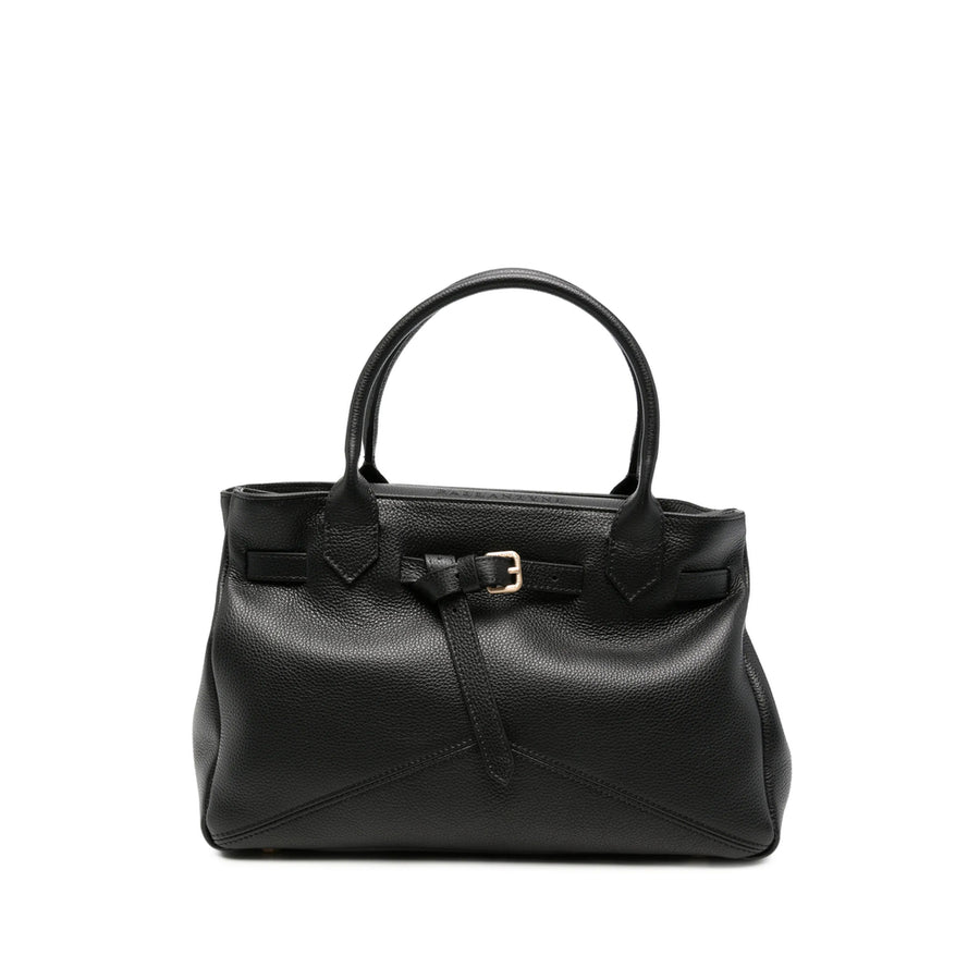 Tote Bag Black Grained Leather Calf