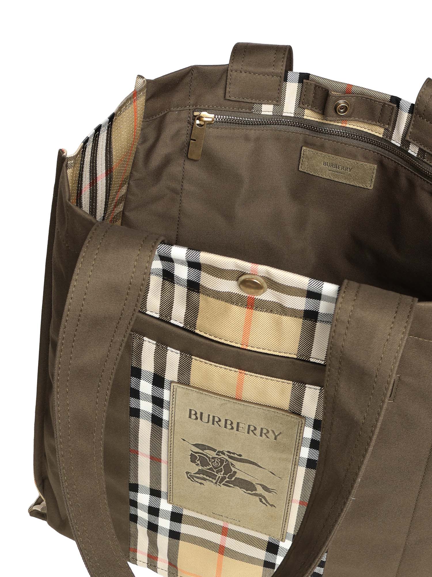 Burberry Bags Military Green, Sand Beige Polyester Cotton