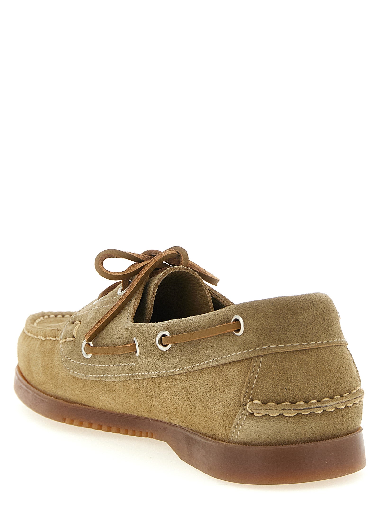 Barth boat shoe Beige Calfskin Leather (bos Taurus) Loafers