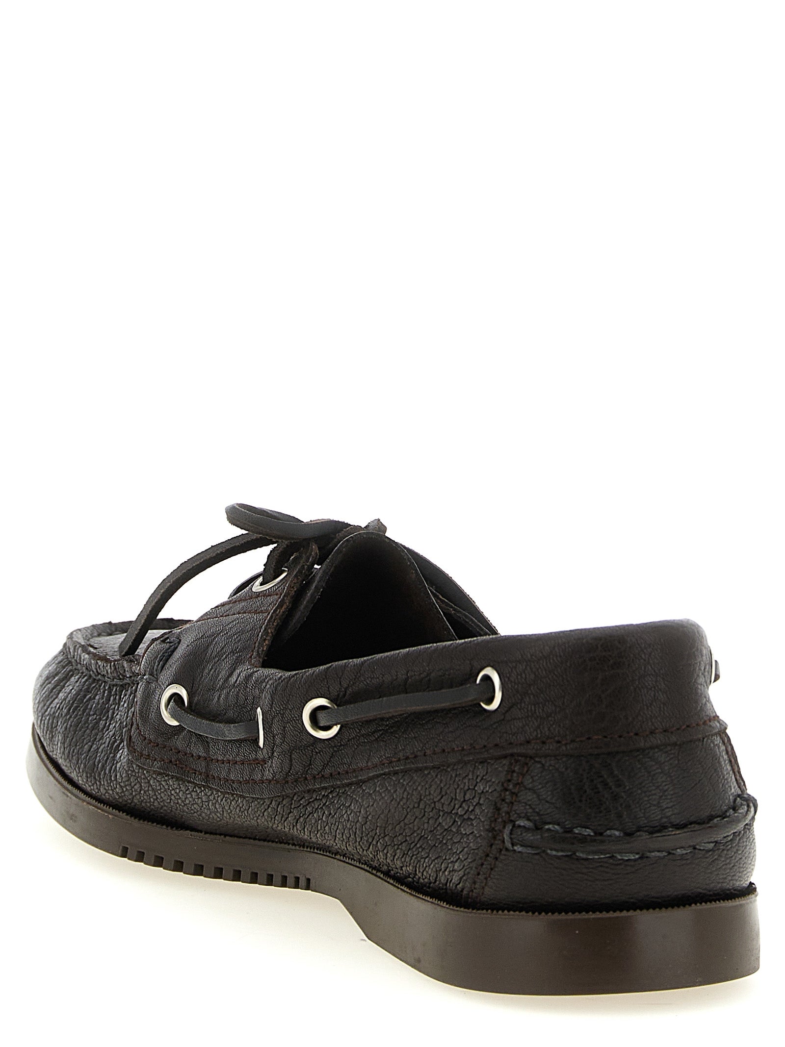 Barth boat shoe Brown Deer Leather (cervus Elaphus) Loafers