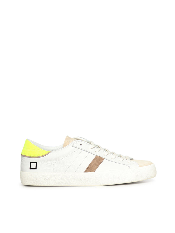 D.a.t.e. Sneakers White Yellow Goat Leather + Cow