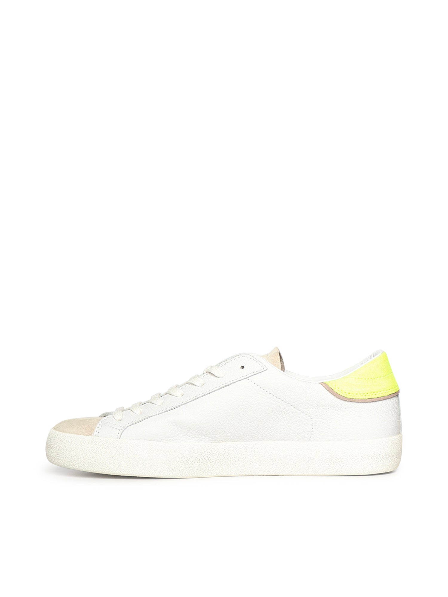 D.a.t.e. Sneakers White Yellow Goat Leather + Cow