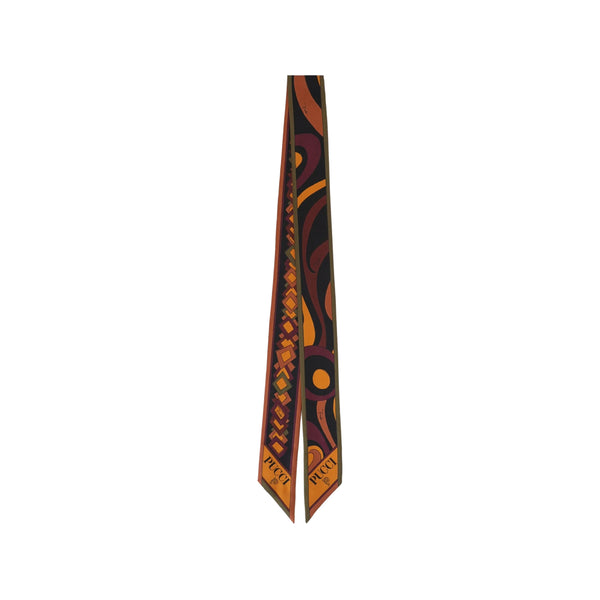 Silk Twill Scarf Black-Orange Black/orange Scarfs