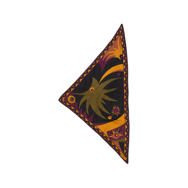 Triangle Scarf Padded Silk Red/gold Scarfs