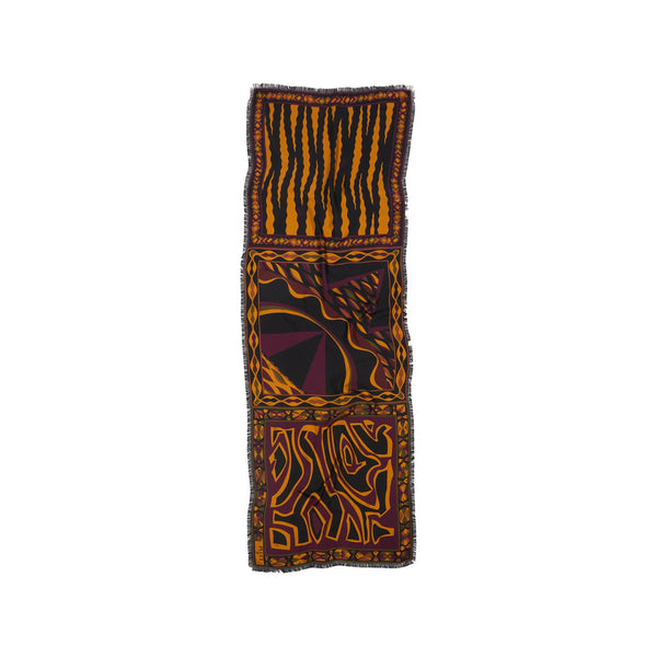 Silk Scarf Black-Yellow Black/yellow Scarfs