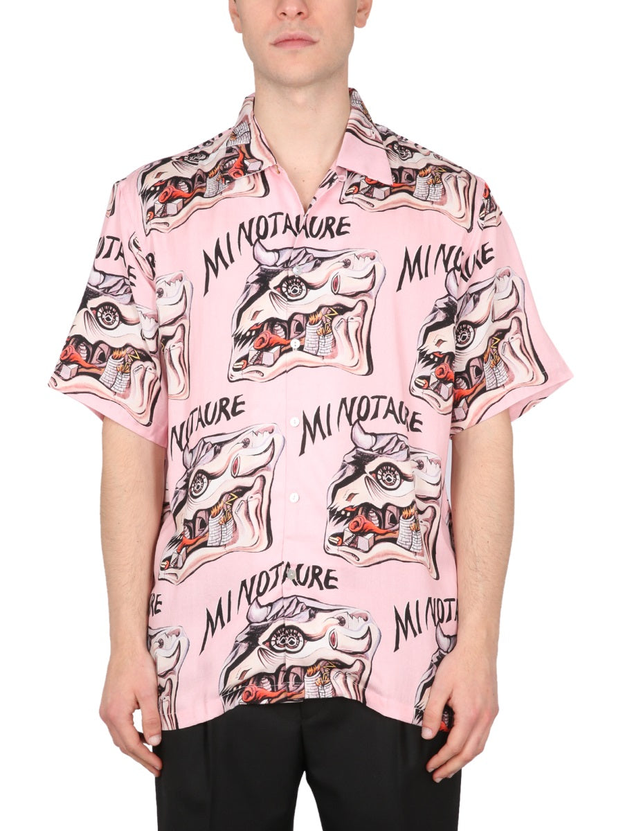 Minotaure Shirt With Bowling Neck Pink Lyocell