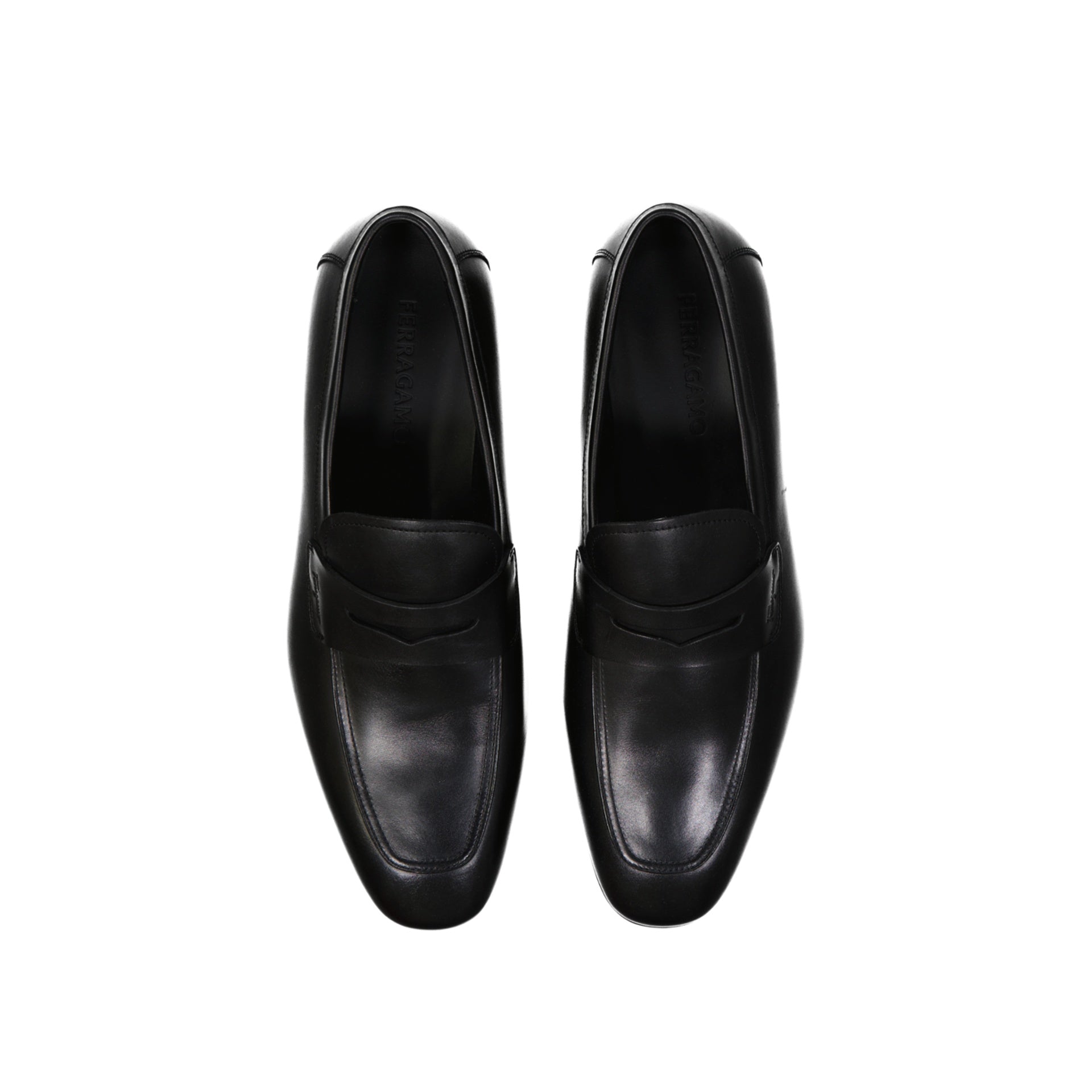 Gray Loafers Black Calf Leather