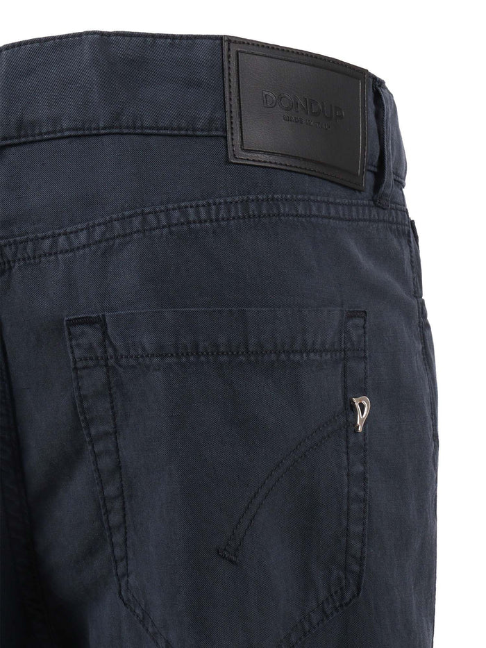 KOONS BOT GIOIE PANTS Blue Lyocel Linen Cotton Jean
