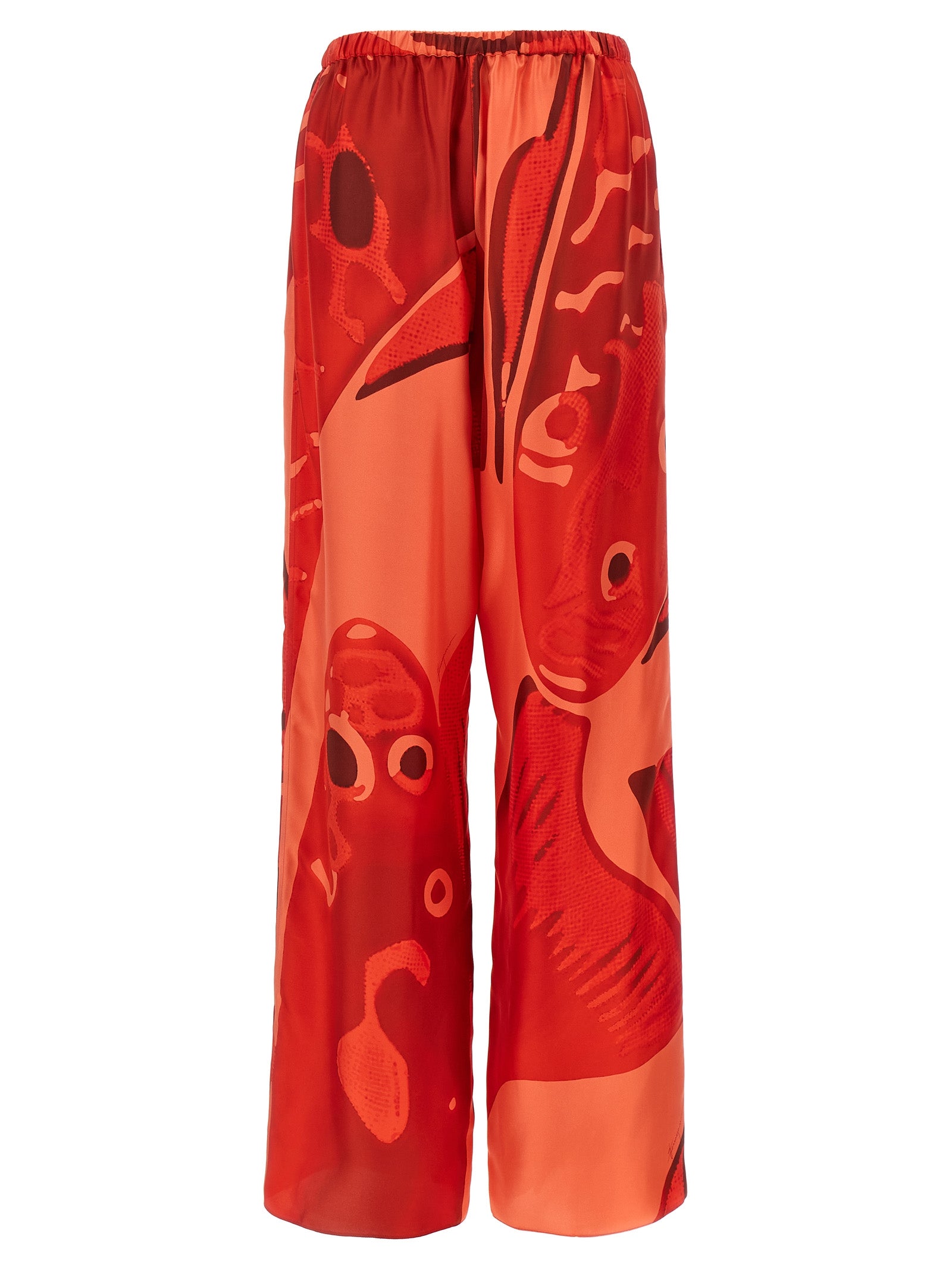 Palazzo Silk pants Red