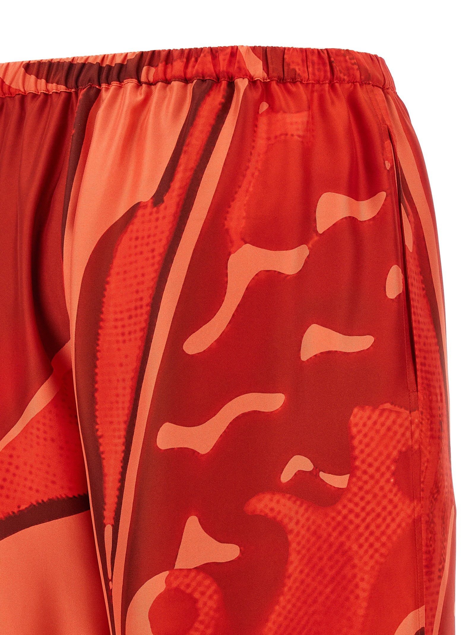 Palazzo Silk pants Red
