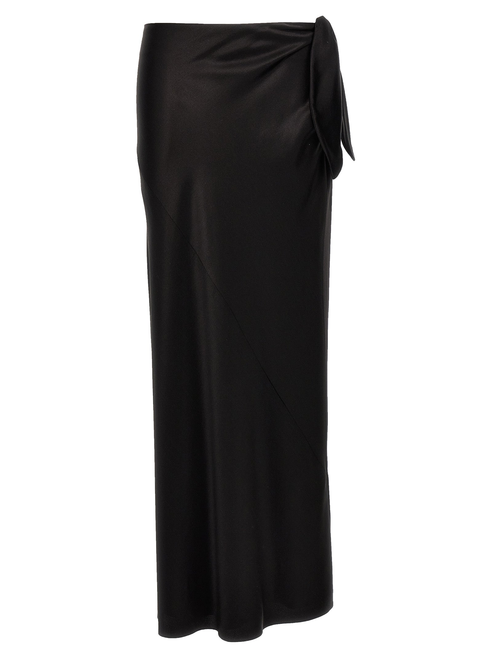 Knot maxi skirt Black Silk