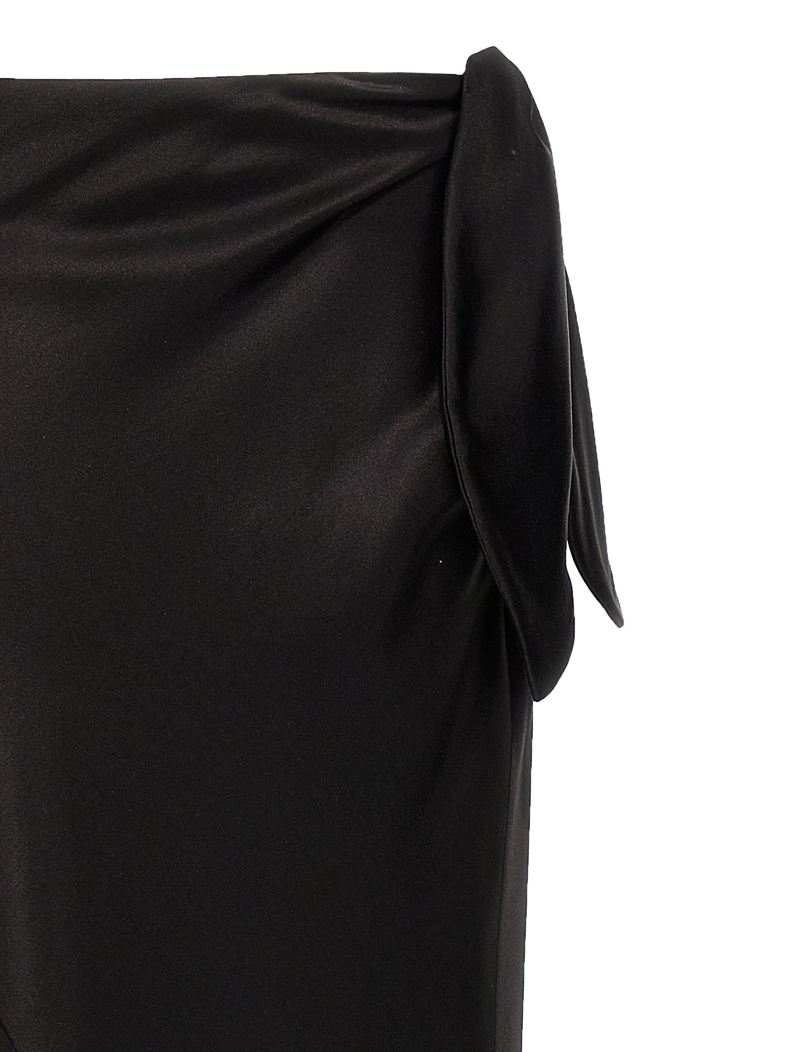 Knot maxi skirt Black Silk