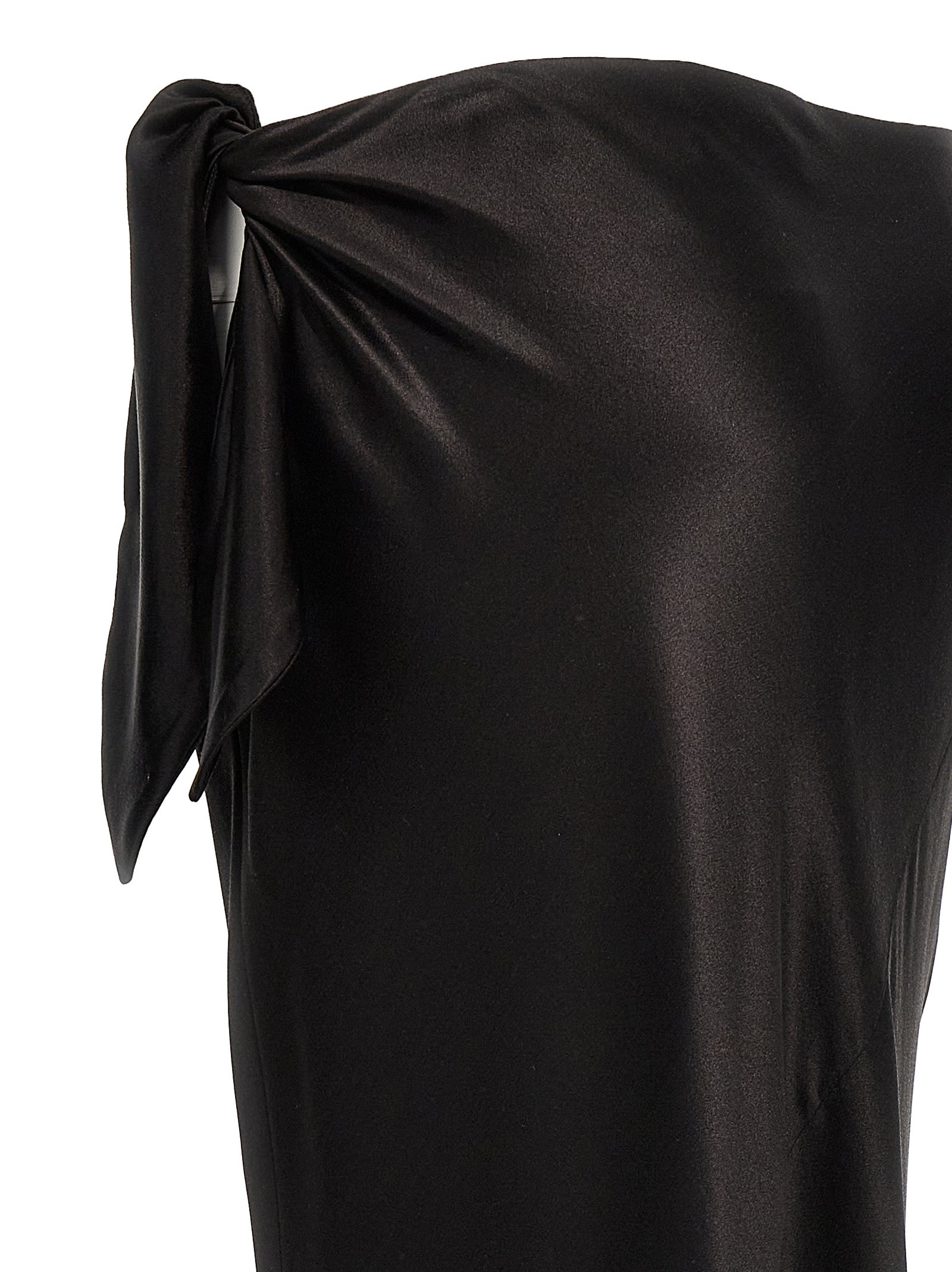 Knot maxi skirt Black Silk