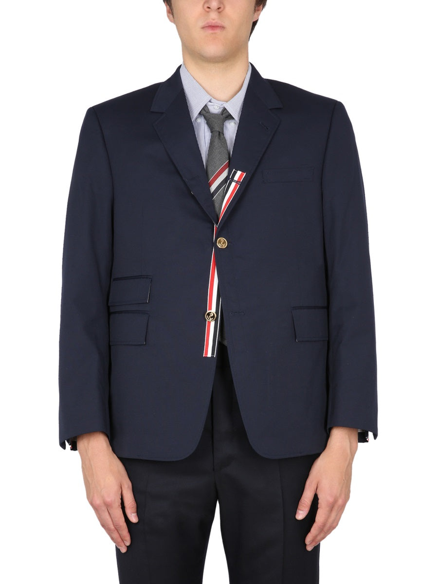 Single-Breasted Jacket Blue Polyester