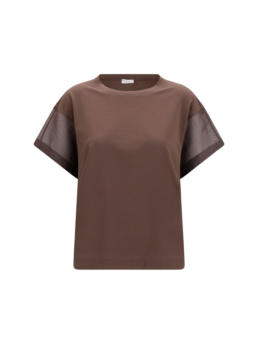 Brunello Cucinelli 100% Cotton t-shirt in brown