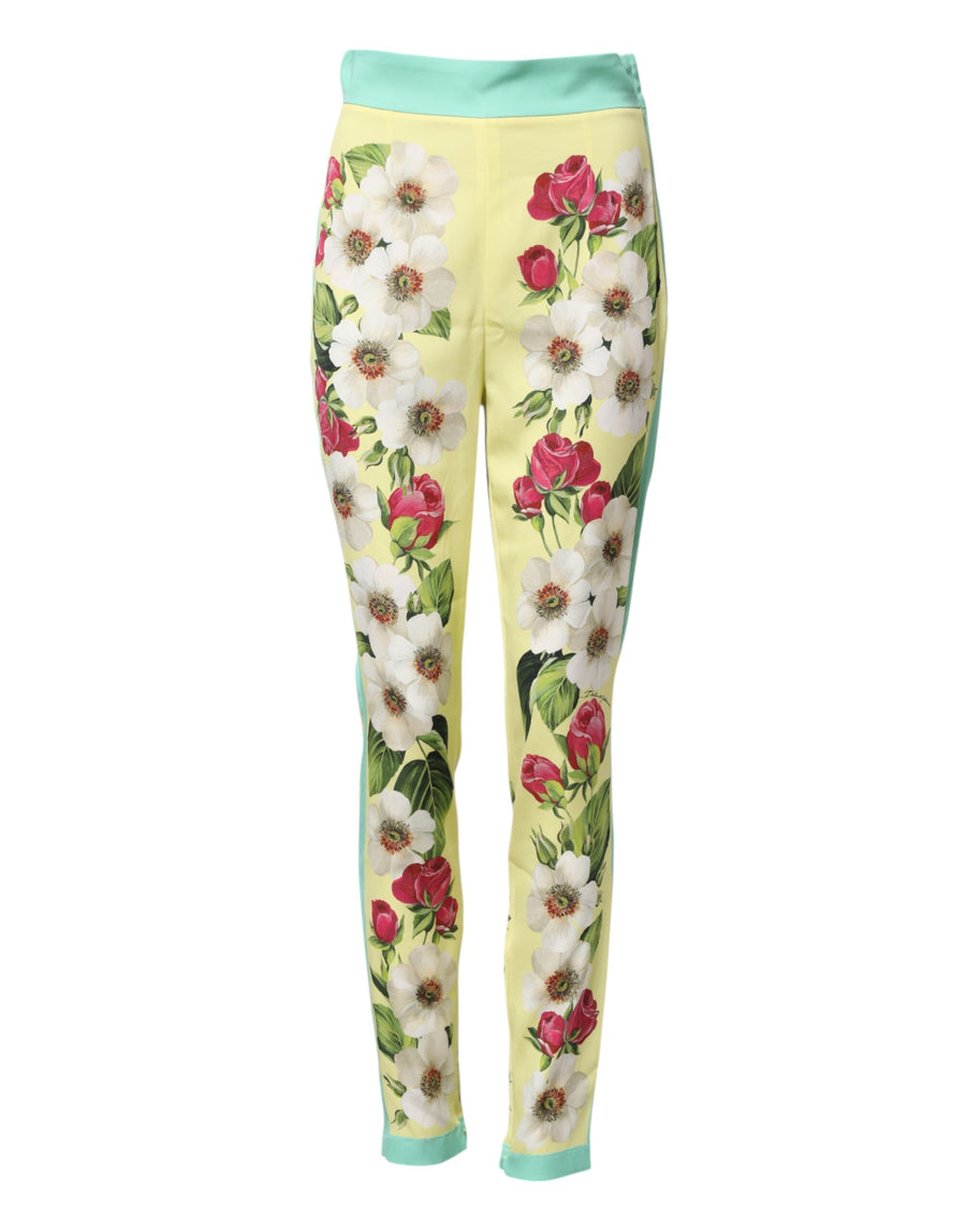 Dolce & Gabbana 89% Silk leggings in yellow