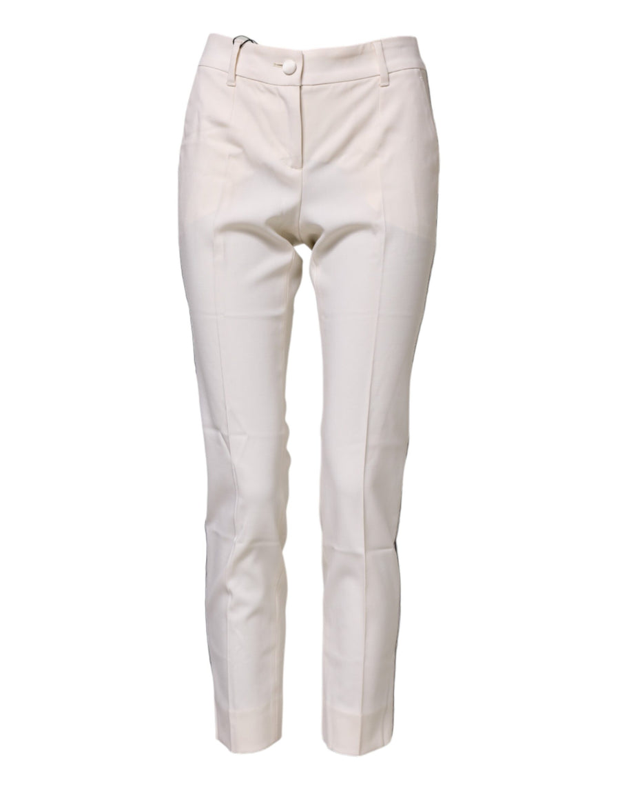 Dolce & Gabbana 99% Virgin Wool trousers in white