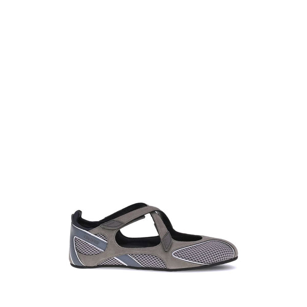 The Attico 60% Polyurethane 20% Calf Leather Bos Taurus 20% Polyester ballet flat in gray