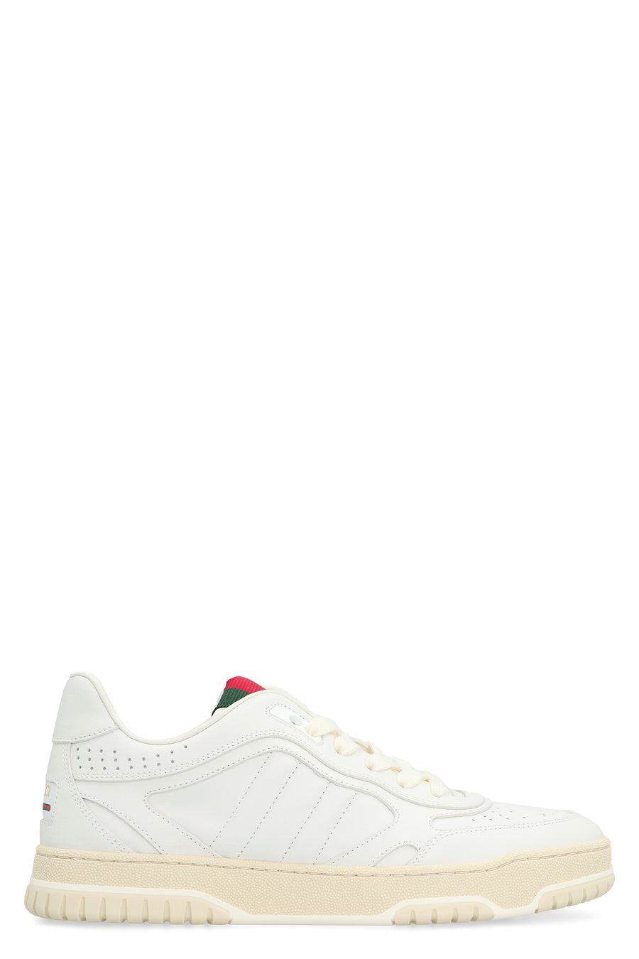 Gucci Re-Web Leather Low-Top Sneakers White Cow Hide Trainers