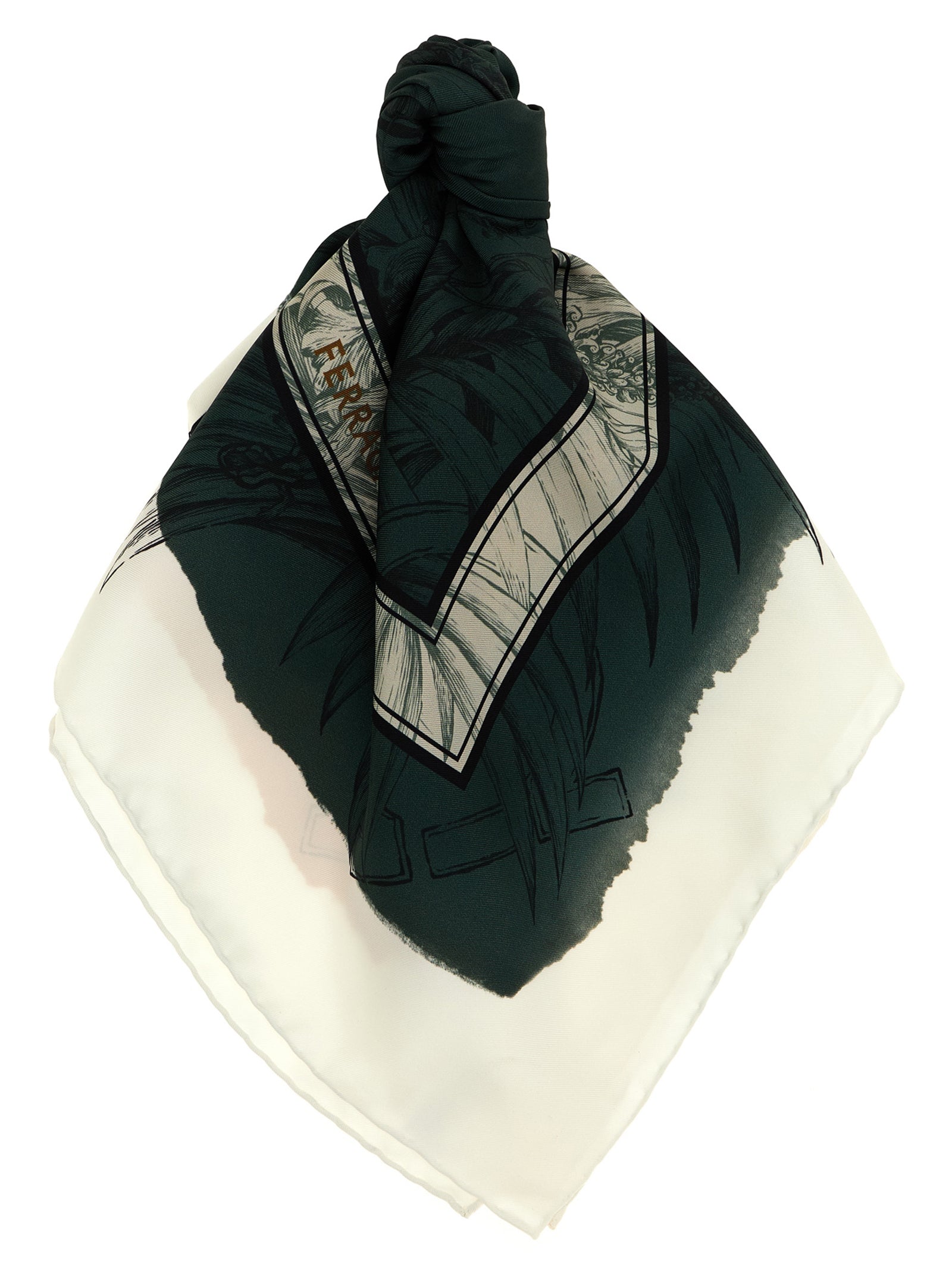 Gravure print scarf Multicolor Silk Scarves, Foulards