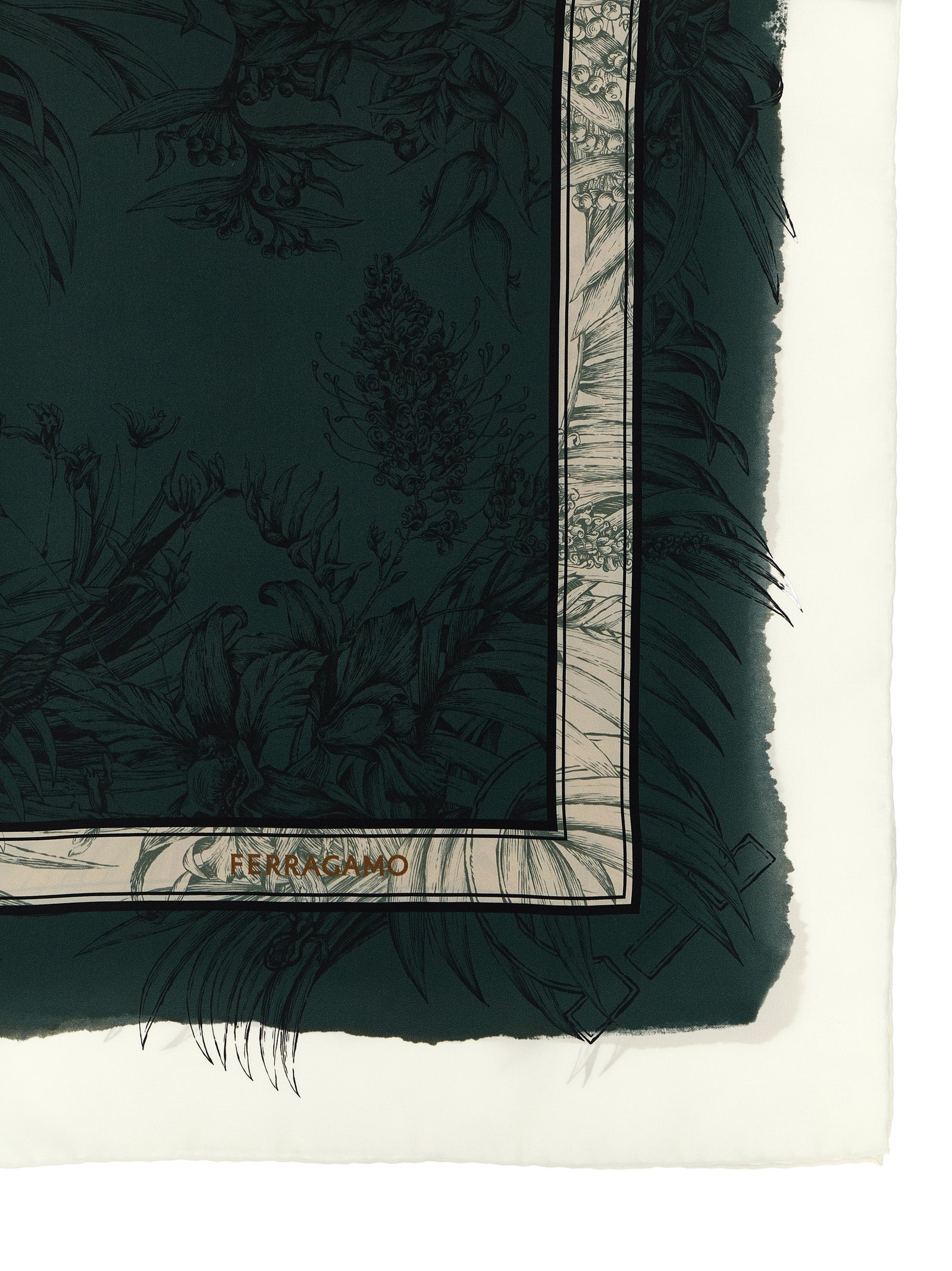 Gravure print scarf Multicolor Silk Scarves, Foulards