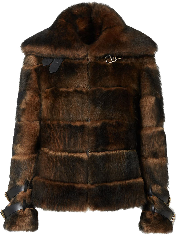Jacket Shearling Brown Giacca