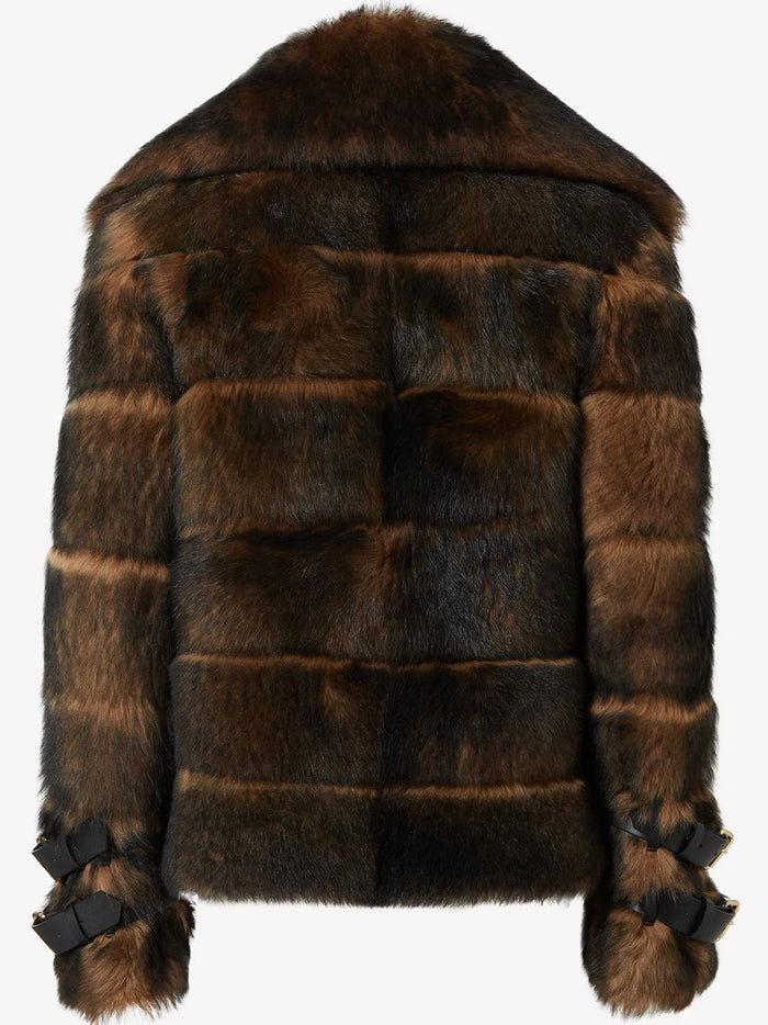 Jacket Shearling Brown Giacca