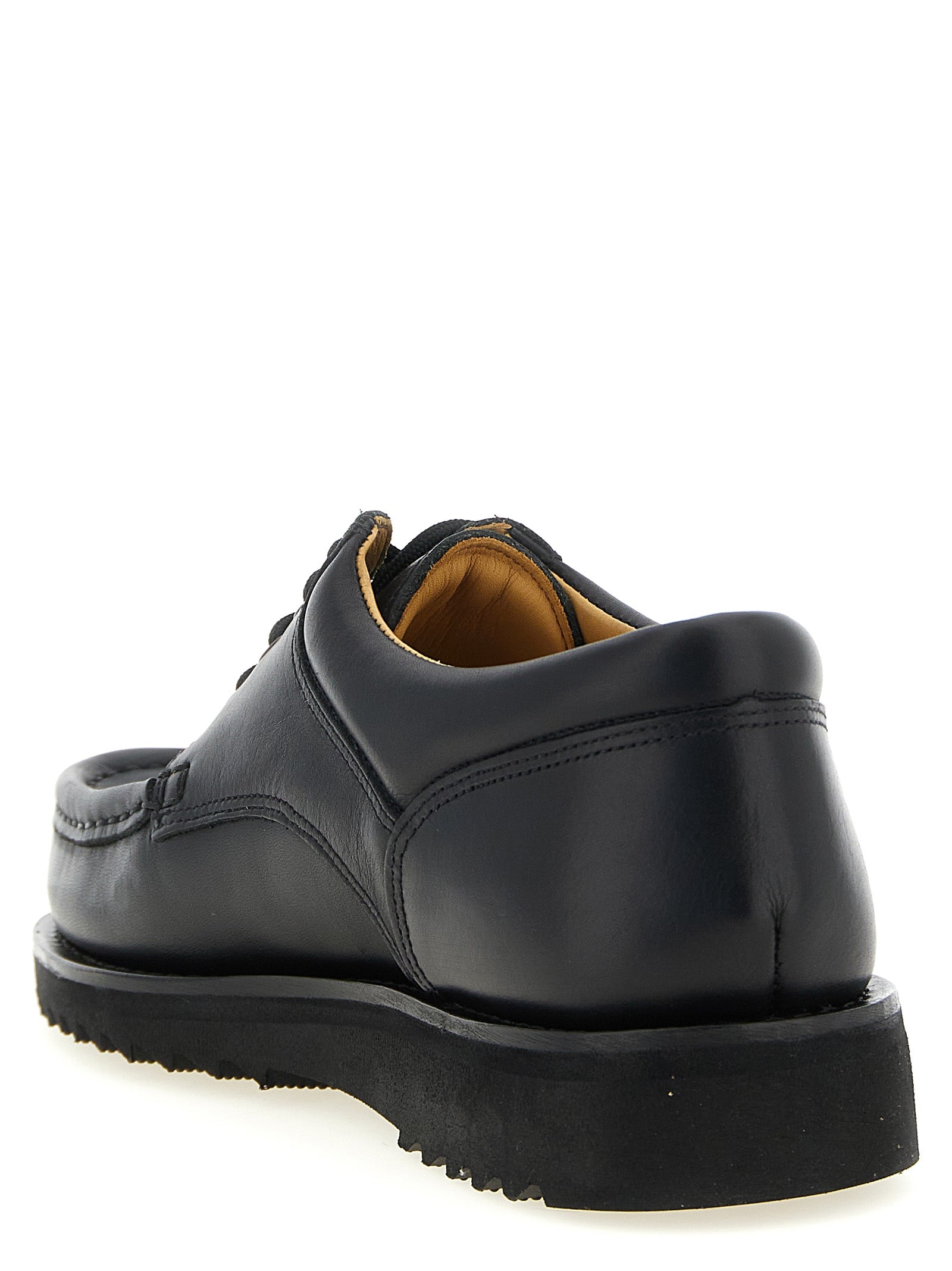 Thiers Derby Shoes Black Calfskin Leather (bos Taurus) Lace Up
