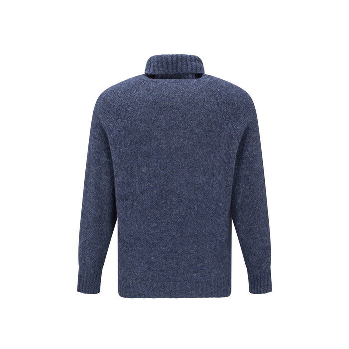Turtleneck Sweater Blue Alpaca Polyamide Wool