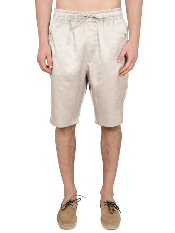 Cowboy Bermuda Shorts Beige Polyester