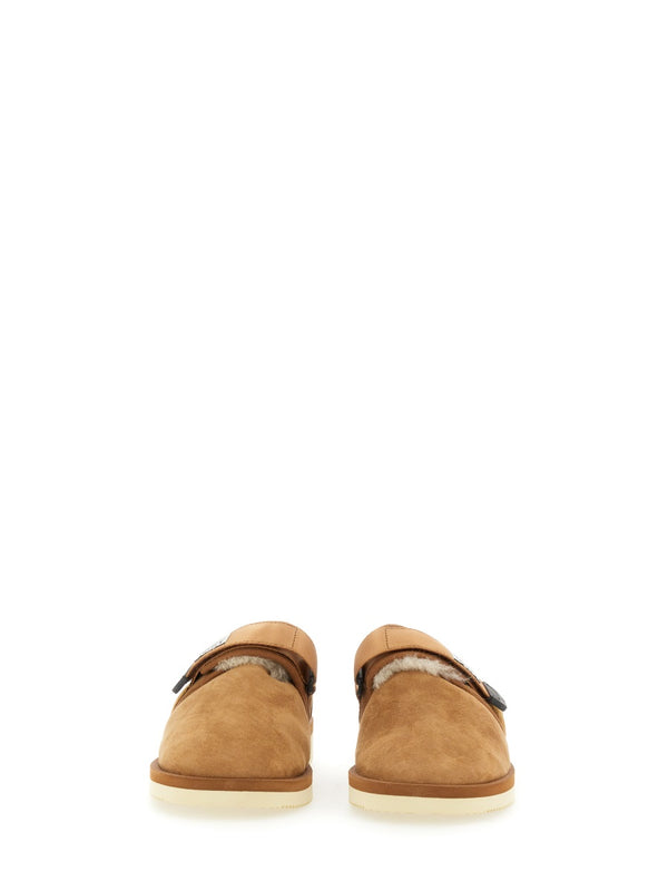 Suede Sandals With 2 Cm Sole Beige