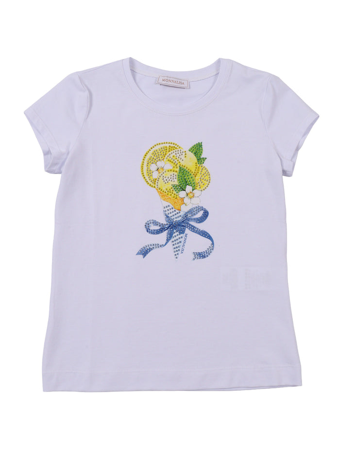 JERSEY T-SHIRT White Cotton Elastane Short Sleeves