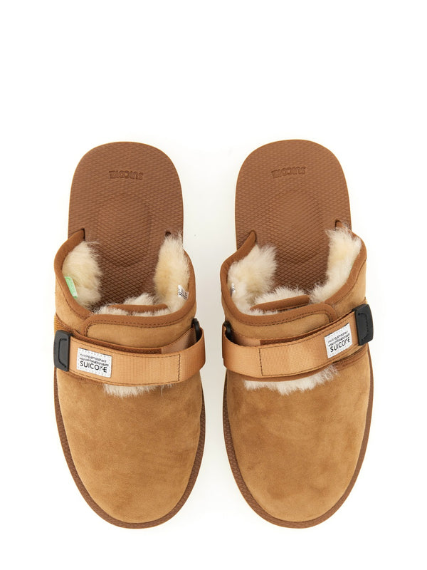 Suicoke Suede Sandals Beige Leather Nylon