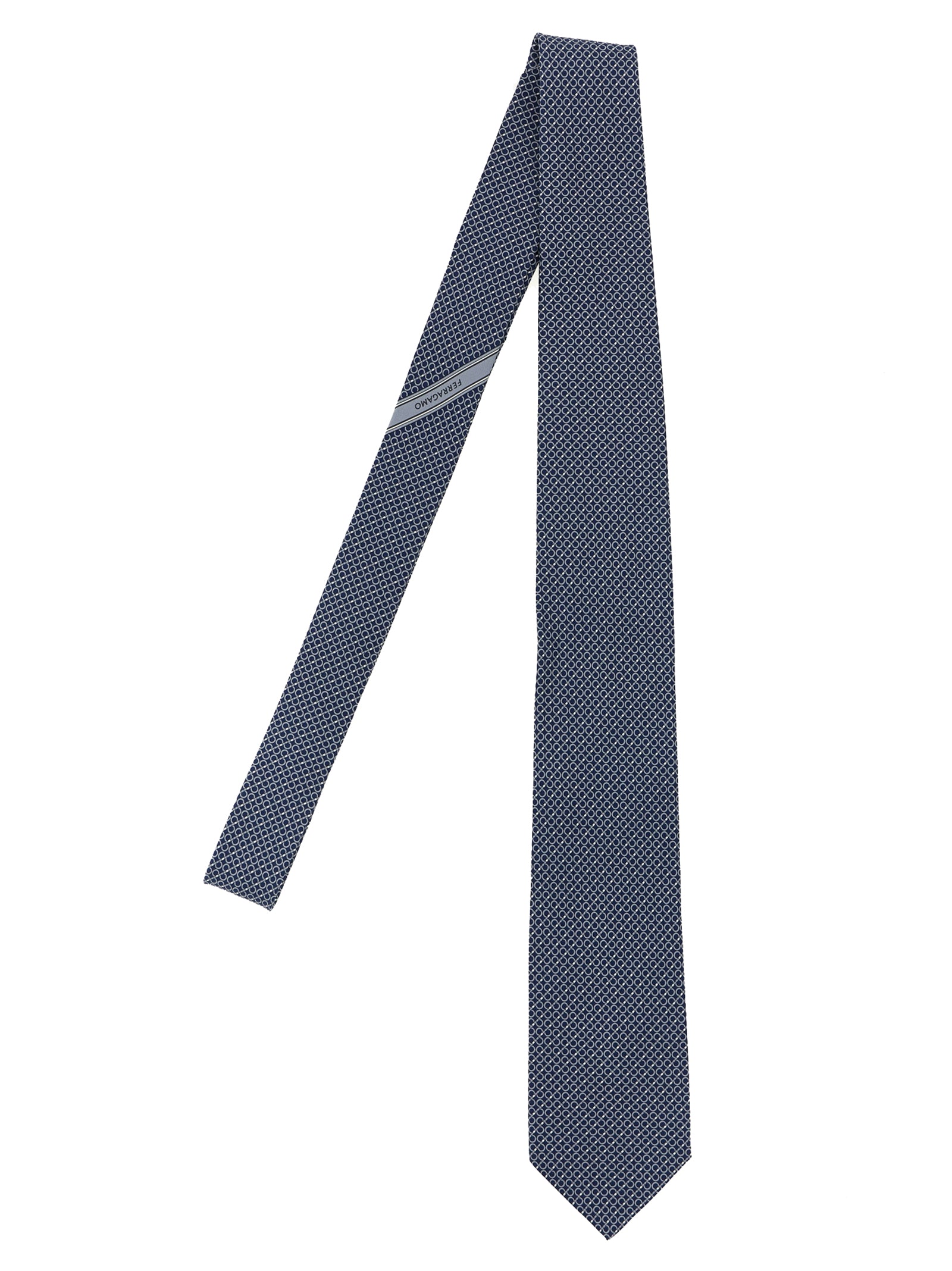 Gancini print tie Blue Silk Scarves, Foulards