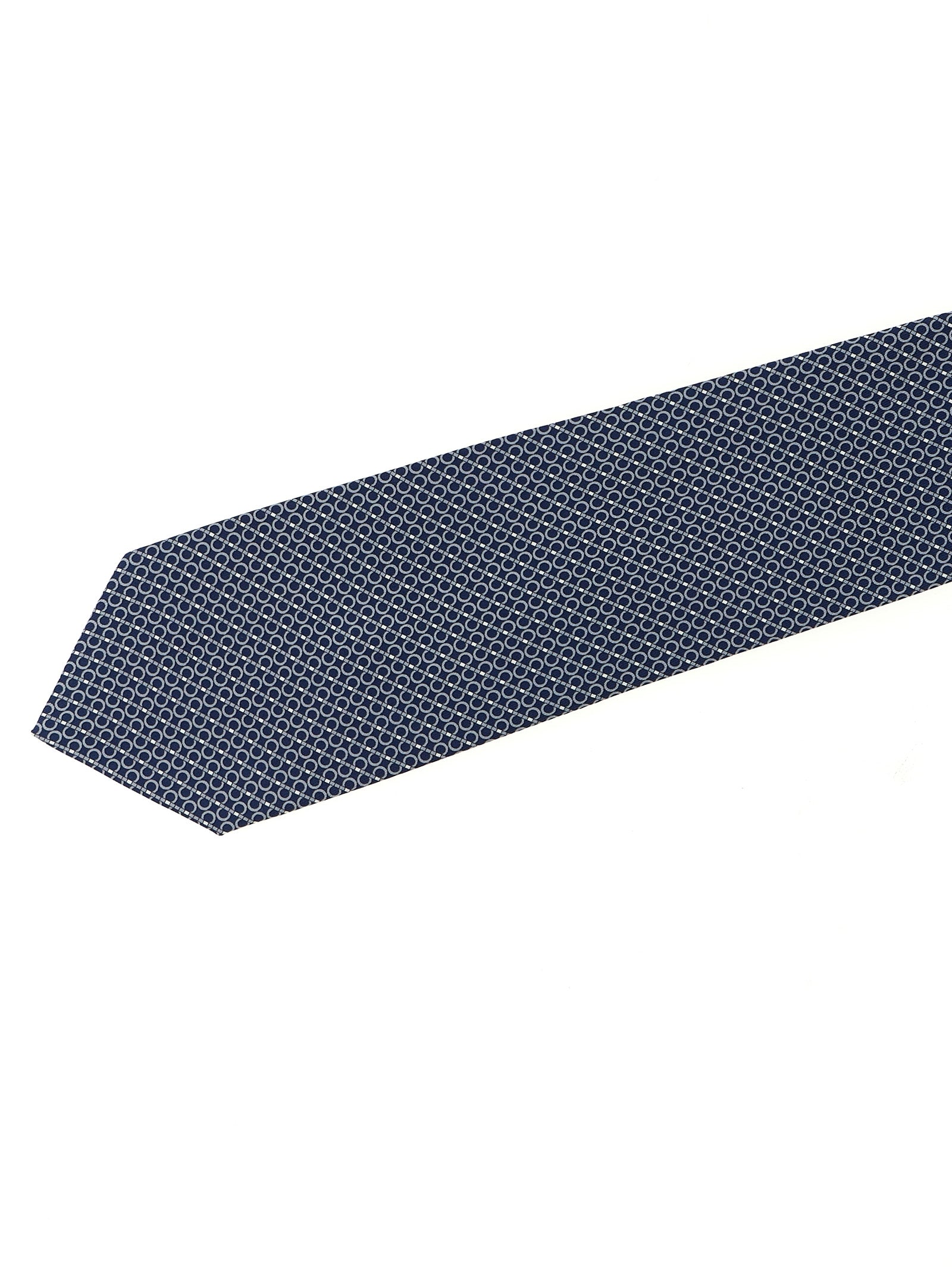 Gancini print tie Blue Silk Scarves, Foulards