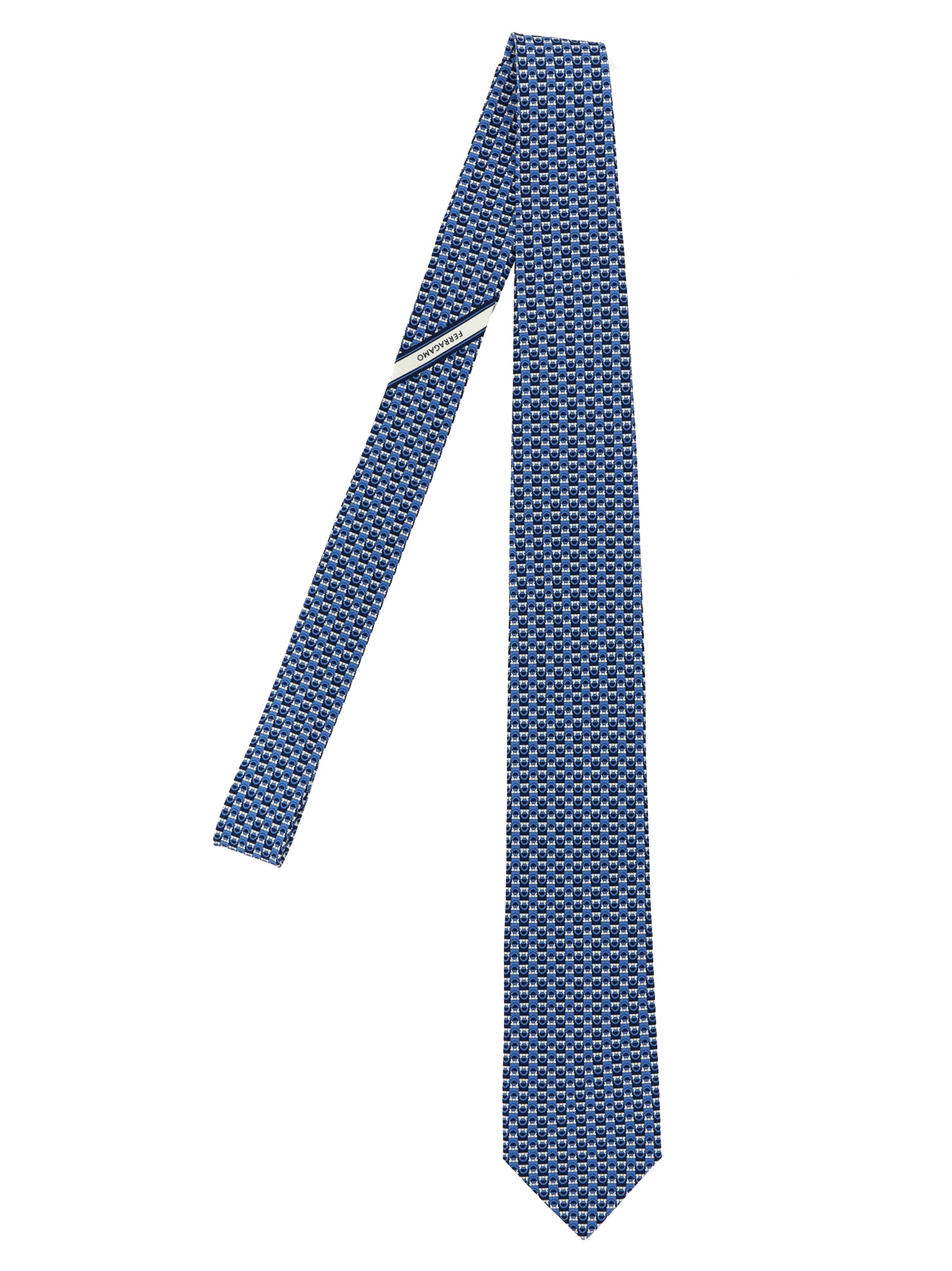 Gancini print tie Blue Silk Scarves, Foulards