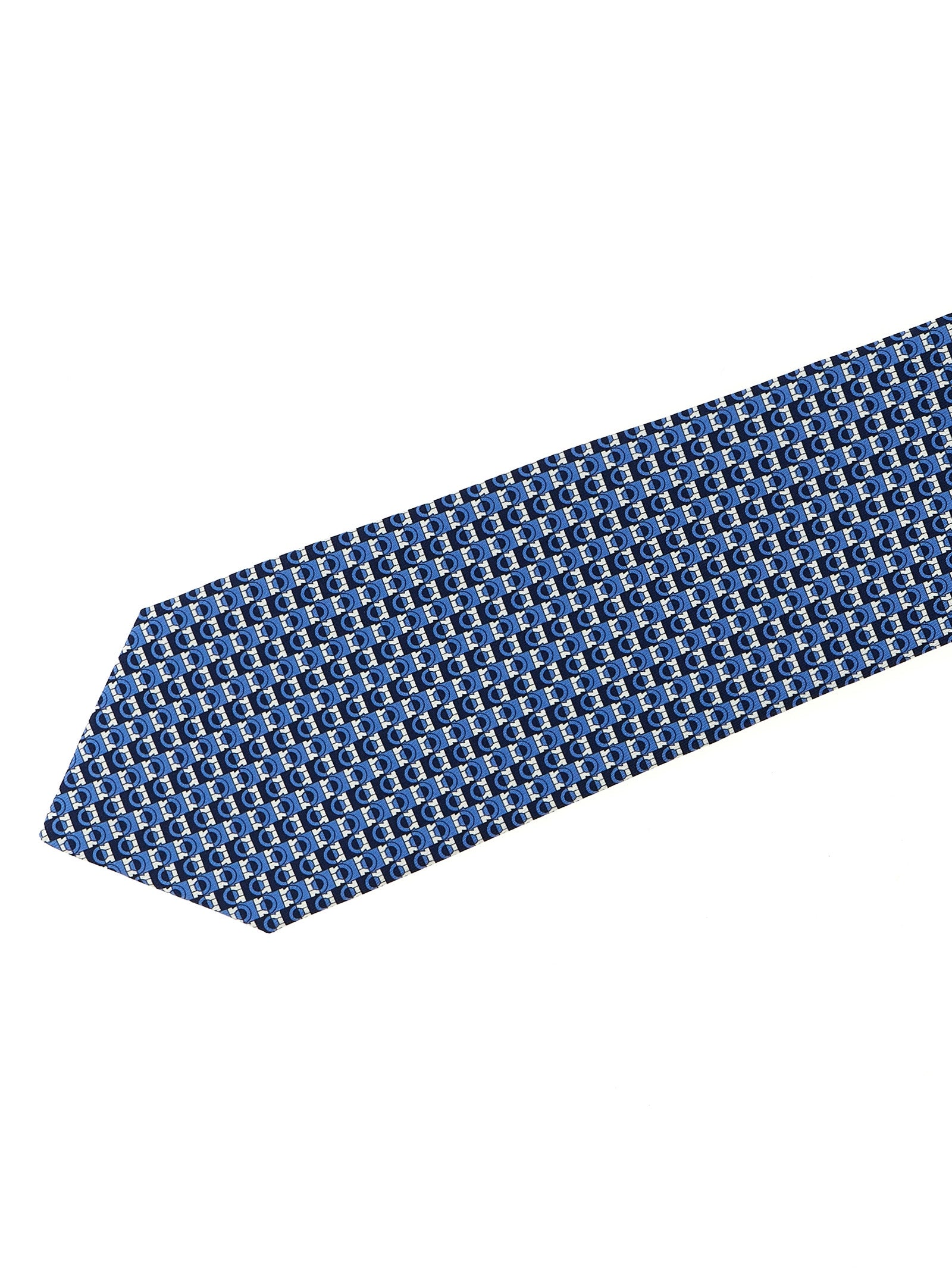 Gancini print tie Blue Silk Scarves, Foulards