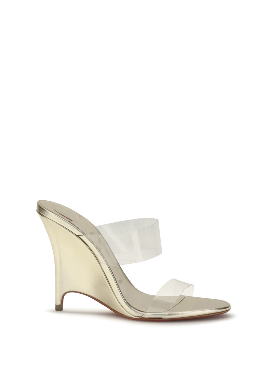 Christian Louboutin Upper: 100% calf leather; Sole: 100% calf leather mule in gold