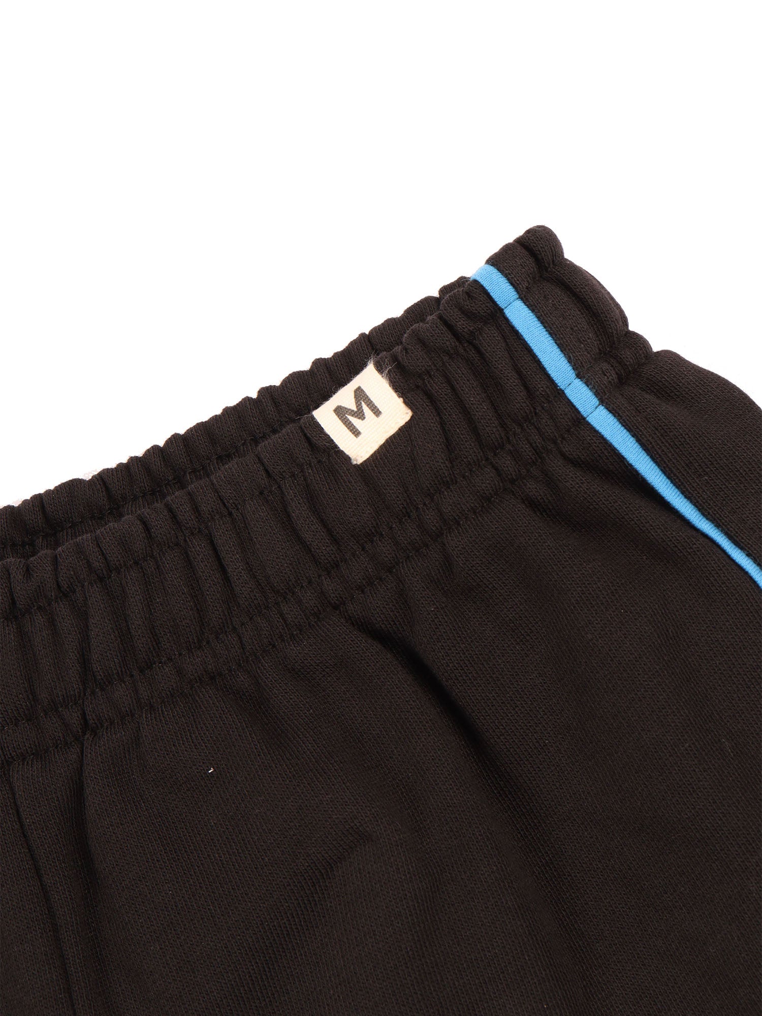 Plain piping sweatshorts Black Organic Cotton Short