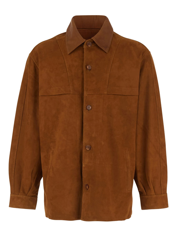 Suede Shirt Cognac Leather