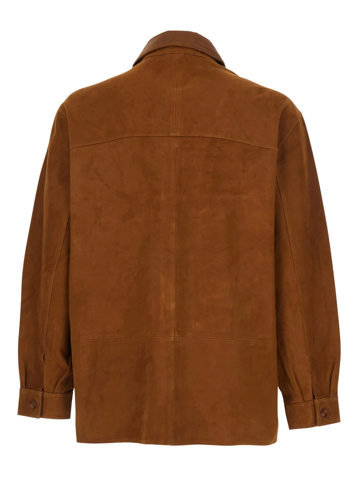 Suede Shirt Cognac Leather