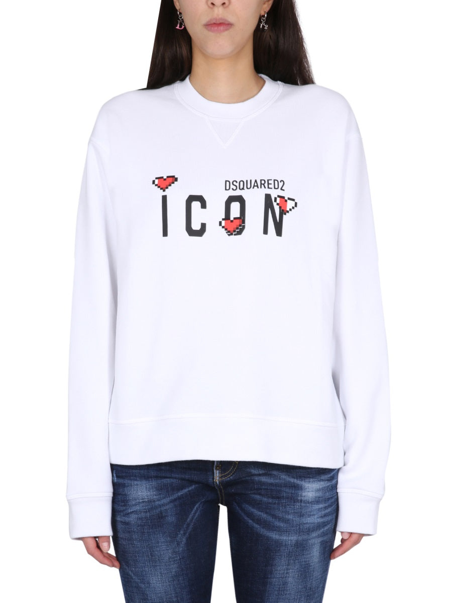 Icon Game Lover Sweatshirt White Cotton Sweatshirts