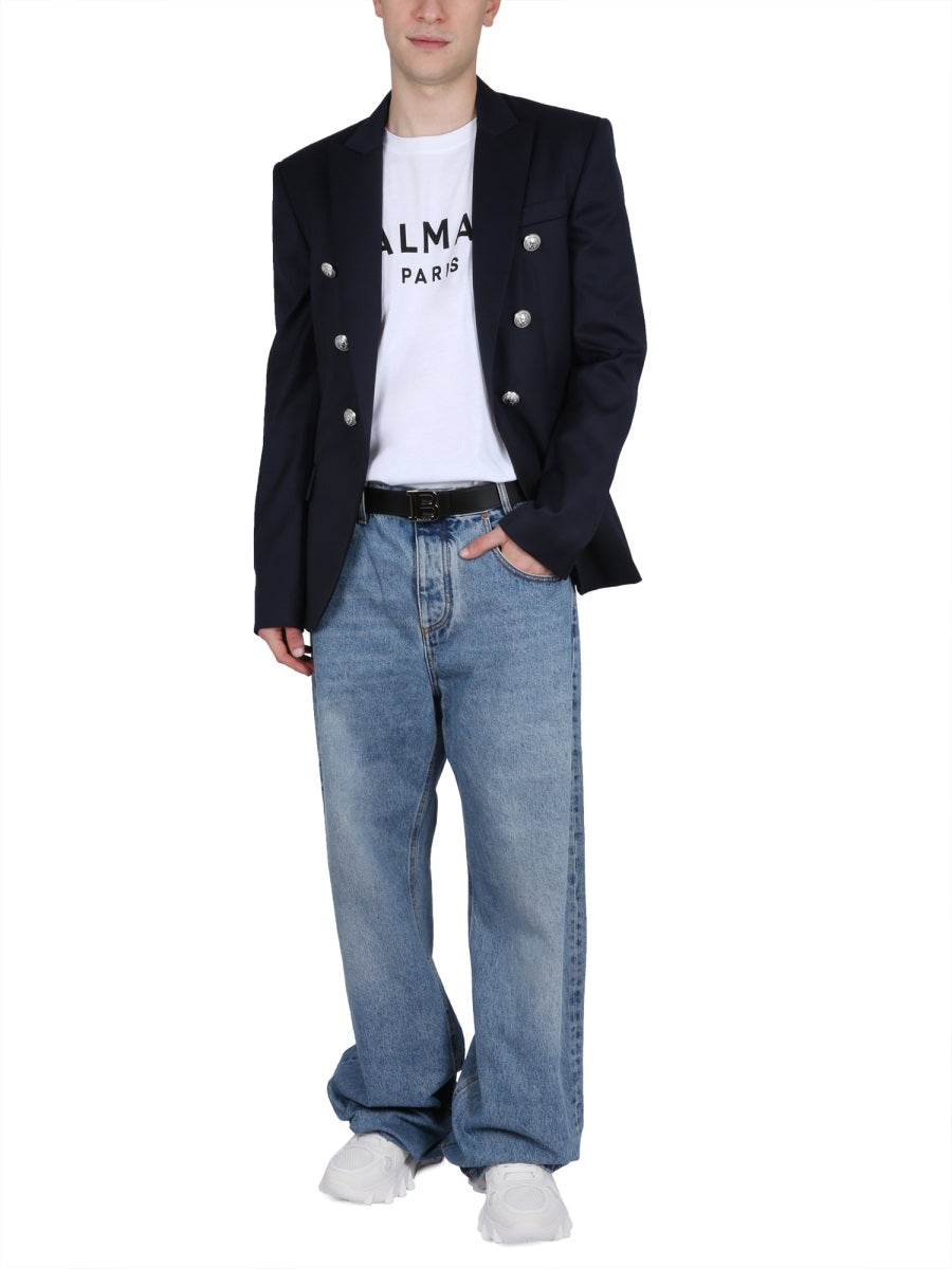 Loose Fit Jeans Blue Cotton