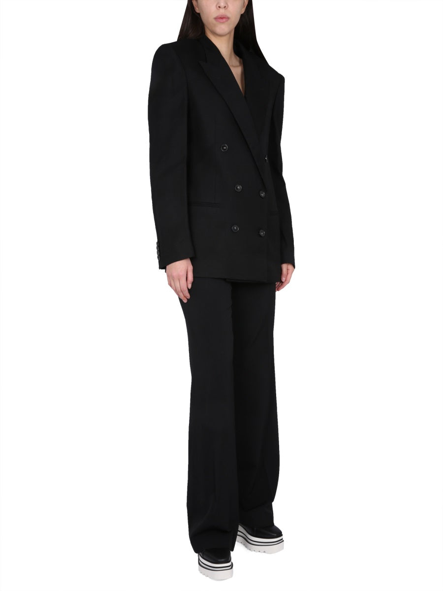 Wool Pants With Zipper Closure Black Trousers