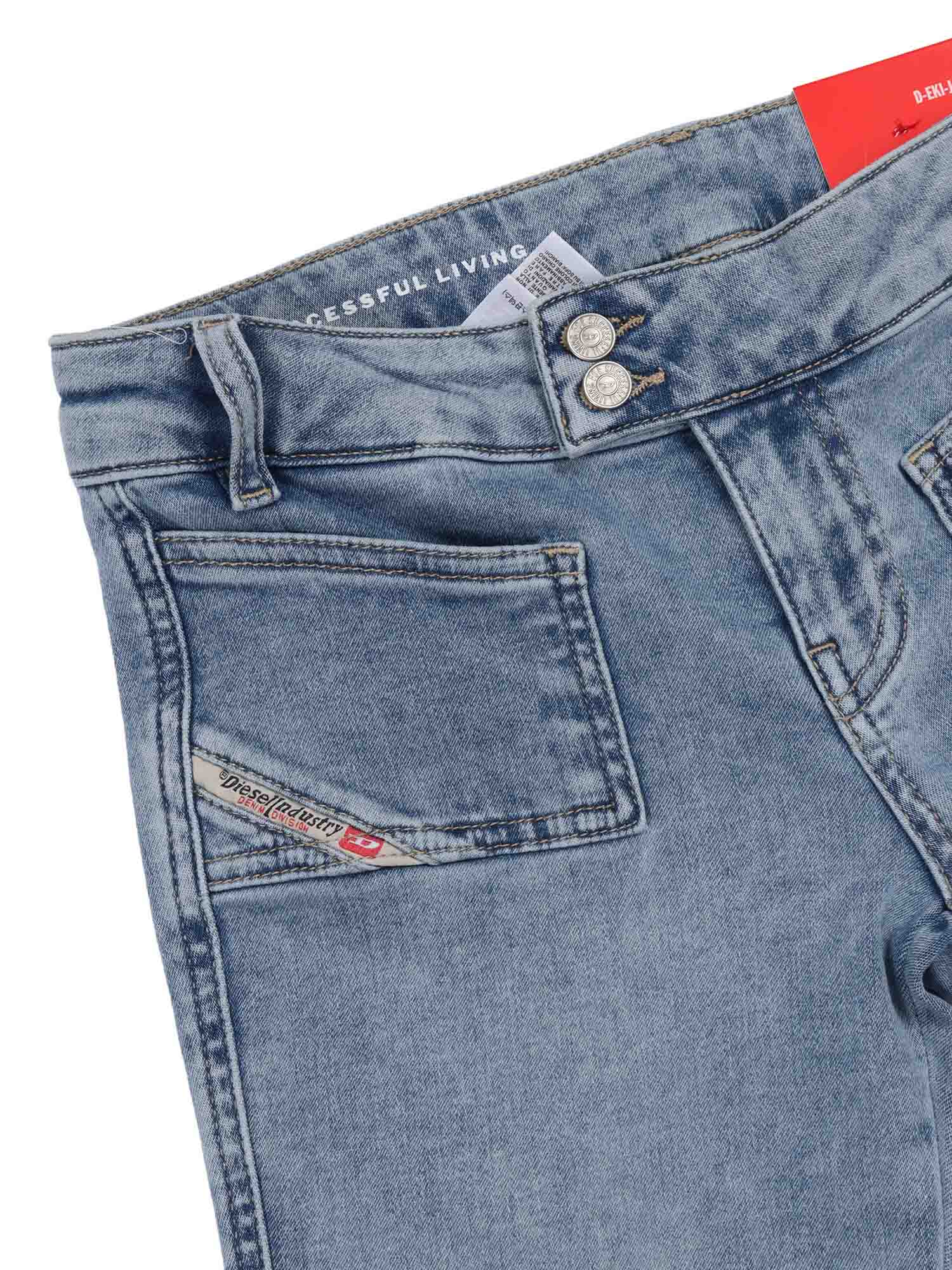 5 pockets Blue Cotton Elastane Jean